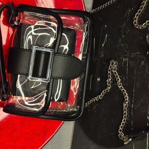 P25- Transparent Black Crossbody Bag